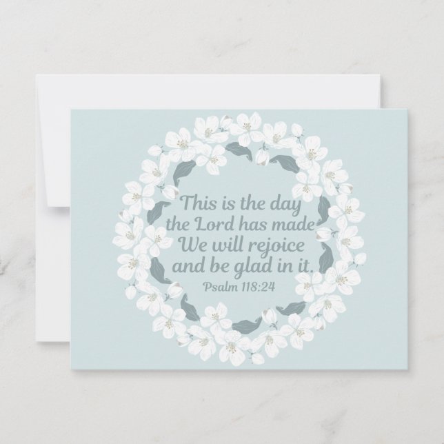 Cartão Salmo Cristão Inspirador 118:24 Alegrai-vos (Frente)