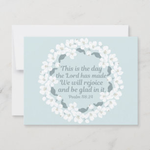 Cartão Salmo Cristão Inspirador 118:24 Alegrai-vos