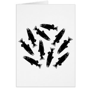 Cartão Salmões pacíficos selvagens