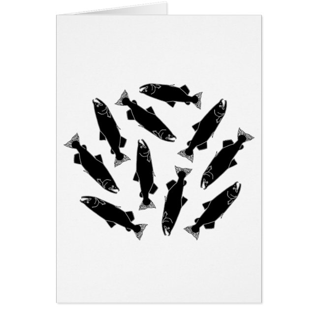 Cartão Salmões pacíficos selvagens (Frente)