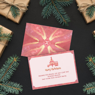 Cartão salmon winter christmas wish sunburtst mandala