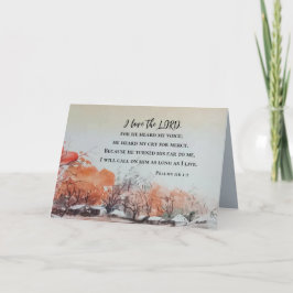 Cartão Salmos 116 1-2 Adoro a Bíblia LORD Verse