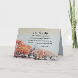 Cartão Salmos 116 1-2 Adoro a Bíblia LORD Verse