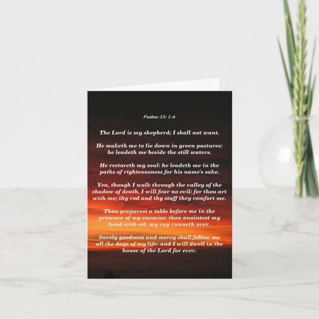 Cartão Salmos 23: 1-6 (Frente)