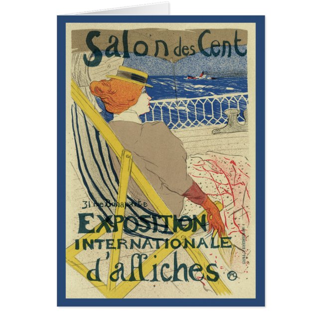 Cartão Salon des Cents de Toulouse Lautrec, Art Nouveau (Frente)