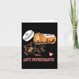 Cartão Salsicha do Cão-Vinho Antidepressivos Do Cão-Vinho