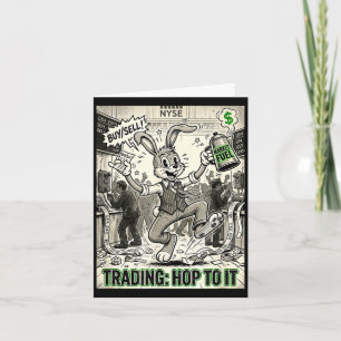 Cartão Saltando para o dia de mercado de ações de desenho