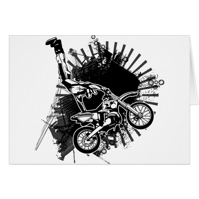 Cartão Salto do Grunge do motocross (Frente Horizontal)