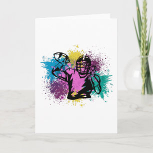 Cartão Saltos de Cor Grungy de Futebol Americano