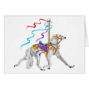 Cartão Saluki Carousel White