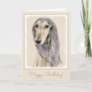 Cartão Saluki (Fawn) Painting - Cute Original Dog Art