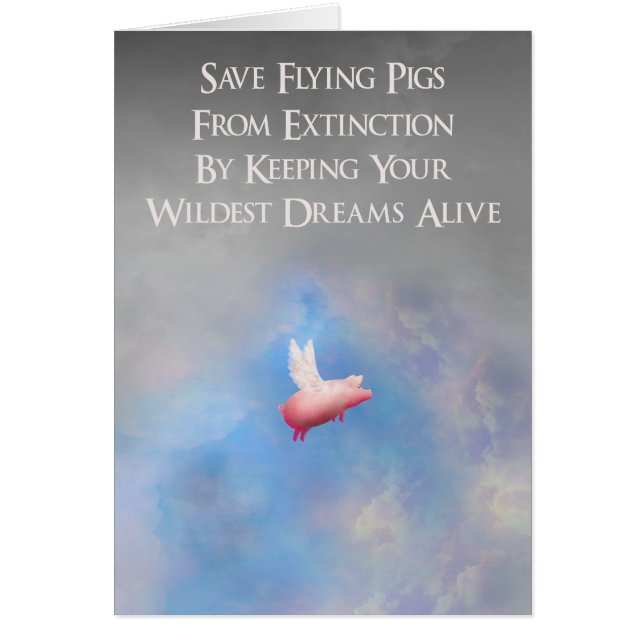 Cartão Salva os porcos voadores (Frente)