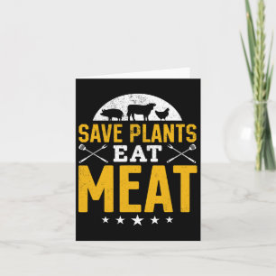 Cartão Salva Plantas Comem Carne Chef Carne Chef Churrasc