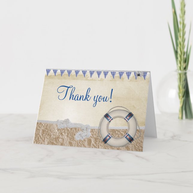 Cartão Salva-vidas na areia (Frente)