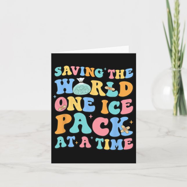 Cartão Salvando O Pacote De Gelo Mundial Na Enfermeira Da (Frente)