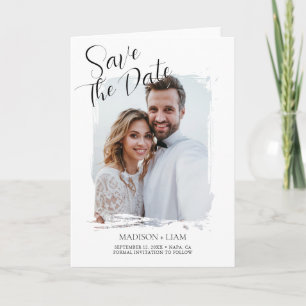 Cartão Salvar a Data de Casamento com Foto Moderna