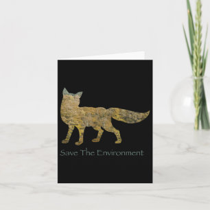 Cartão Salvar o ambiente Fox Silhouette