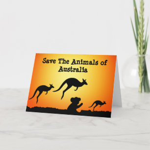 Cartão Salvar os animais da Austrália