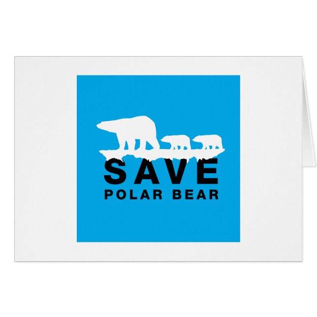 Cartão Salvar Urso Polar (Frente Horizontal)