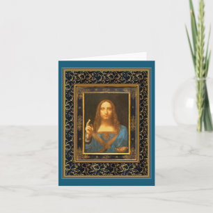 Cartão Salvator Mundi por Leonardo da Vinci