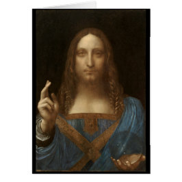 Cartão Salvator Mundi por Leonardo da Vinci cerca de 1500