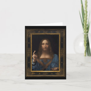 Cartão Salvator Mundi por Leonardo da Vinci cerca de 1500