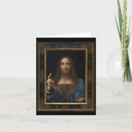 Cartão Salvator Mundi por Leonardo da Vinci cerca de 1500