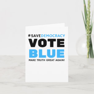 Cartão Salve a Democracia Votar Azul Torne o Excelente da