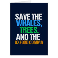 Salve a placa gramatical Oxford Comma Funny