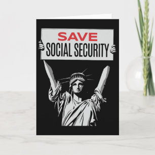 Cartão Salve a Previdência Social -estátua Da Liberdade -