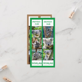 Cartão Salve nossos Koalas, proteja, marcadores