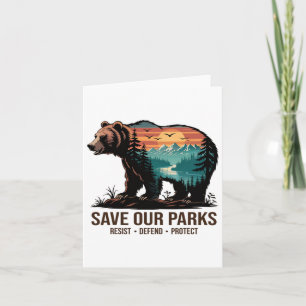 Cartão Salve nossos Parques de Caminho Ambiental Natureza