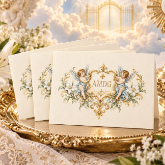 Cartão Salve Regina Mariano Anjos AMDG Católico C
