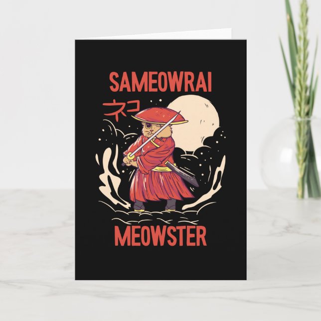 Cartão Sameowrai Meowster Cat Samurai (Frente)