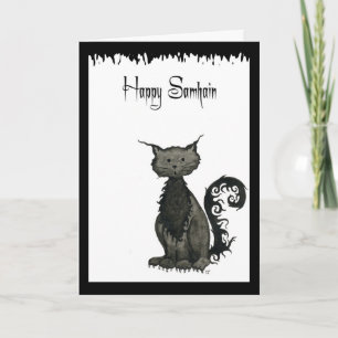 Cartão Samhain Cat Greeting Card