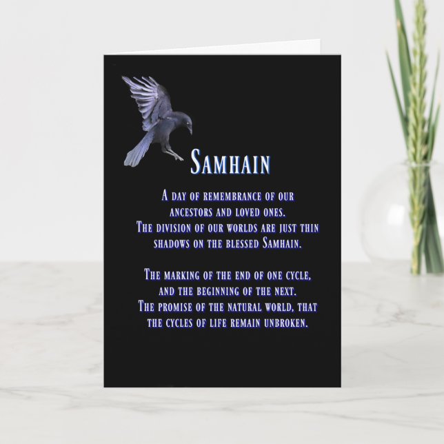 Cartão Samhain com Corvo ou Corvo Samhain Abençoado (Frente)