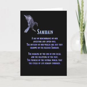 Cartão Samhain com Raven abençoado Samhain