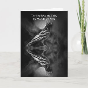 Cartão Samhain Raven Crow Beneficia Poem Card