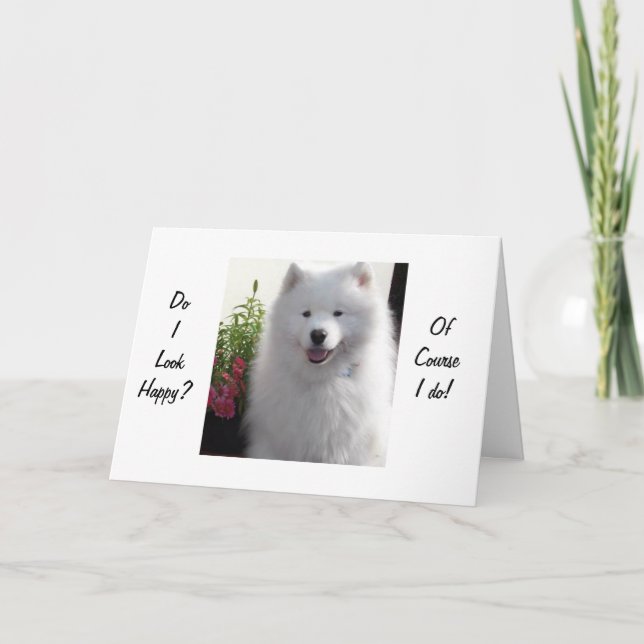 CARTÃO SAMOYED DIZ FELIZ QUE VOCÊ É "21" (Frente)