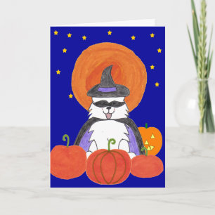 Cartão Samoyed Halloween Moon