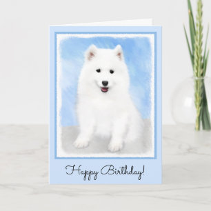 Cartão Samoyed Puppy Painting - Cute Original Dog Art