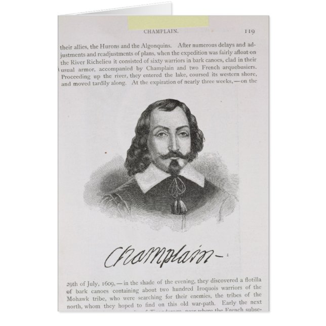 Cartão Samuel de Champlain (Frente)