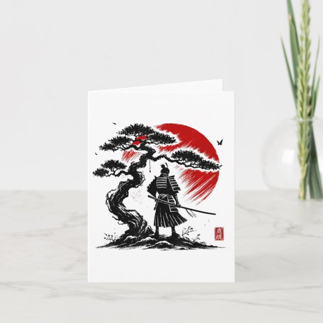Cartão Samurai Aikido Japonês Árvore De Paz De (Frente)