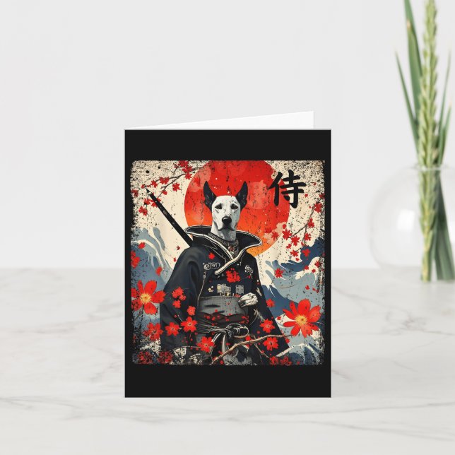 Cartão Samurai Great Dane Tattoo Kawaii Ukiyo-e (Frente)