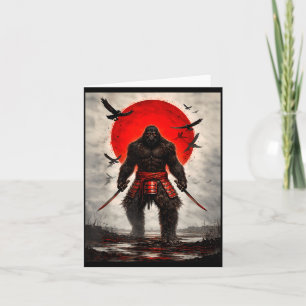 Cartão Samurai Pé Grande Arte Gráfica Vintage Japonesa En