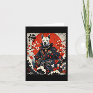 Cartão Samurai Pitbull japonês Tattoo Kawaii Ukiyo-e Nin