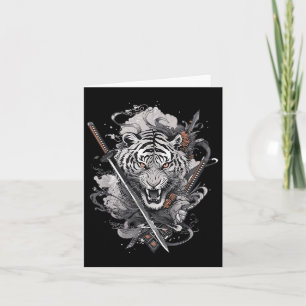 Cartão Samurai Ronin Japonês Katana Japão Tiger Ta