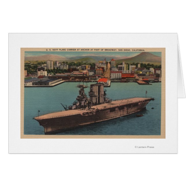 Cartão San Diego, CA - Ver Transportadora de Aeronaves Ma (Frente Horizontal)