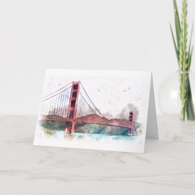 Cartão San Francisco, CA - Placa ponte Ouro portátil (Frente)