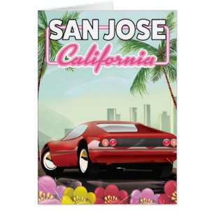 Cartão San Jose, poster de viagens da Califórnia